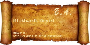 Blikhardt Arvid névjegykártya